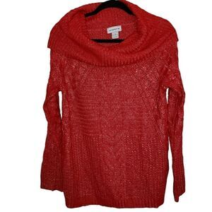 Liz Claiborne Cable Knit Cowl Neck Sweater